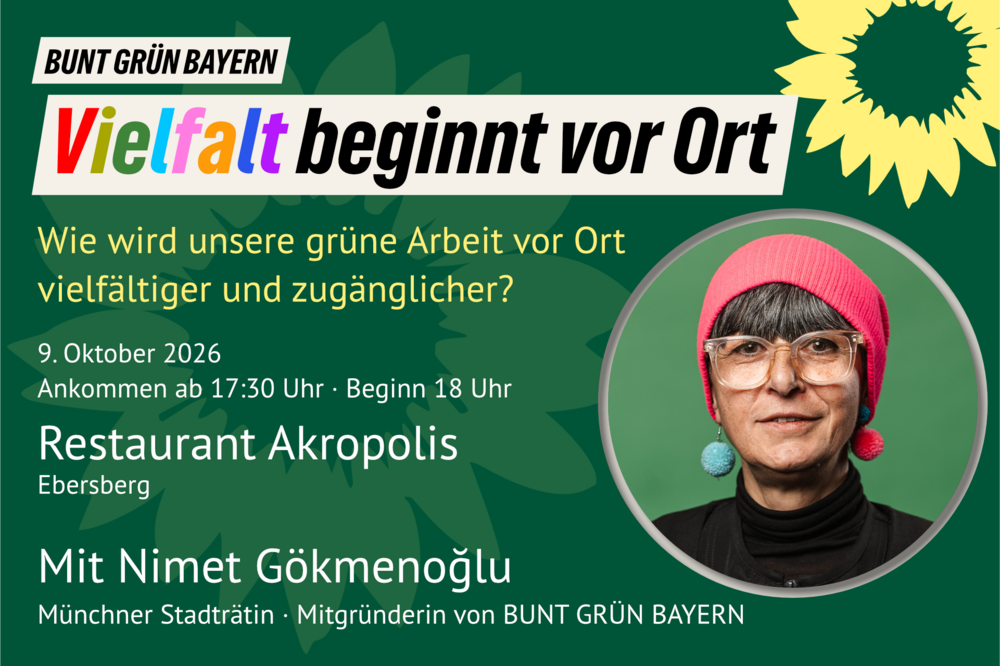 Sharepic mit der Einladung, Redundant zum Text